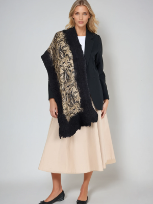 Vahşi Sarmaşıklar Keçe Şal Siyah